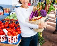 Beth Dooley at a local Farmers market near the Apostle Islands