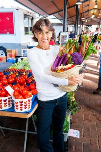 Beth Dooley at a local Farmers market near the Apostle Islands