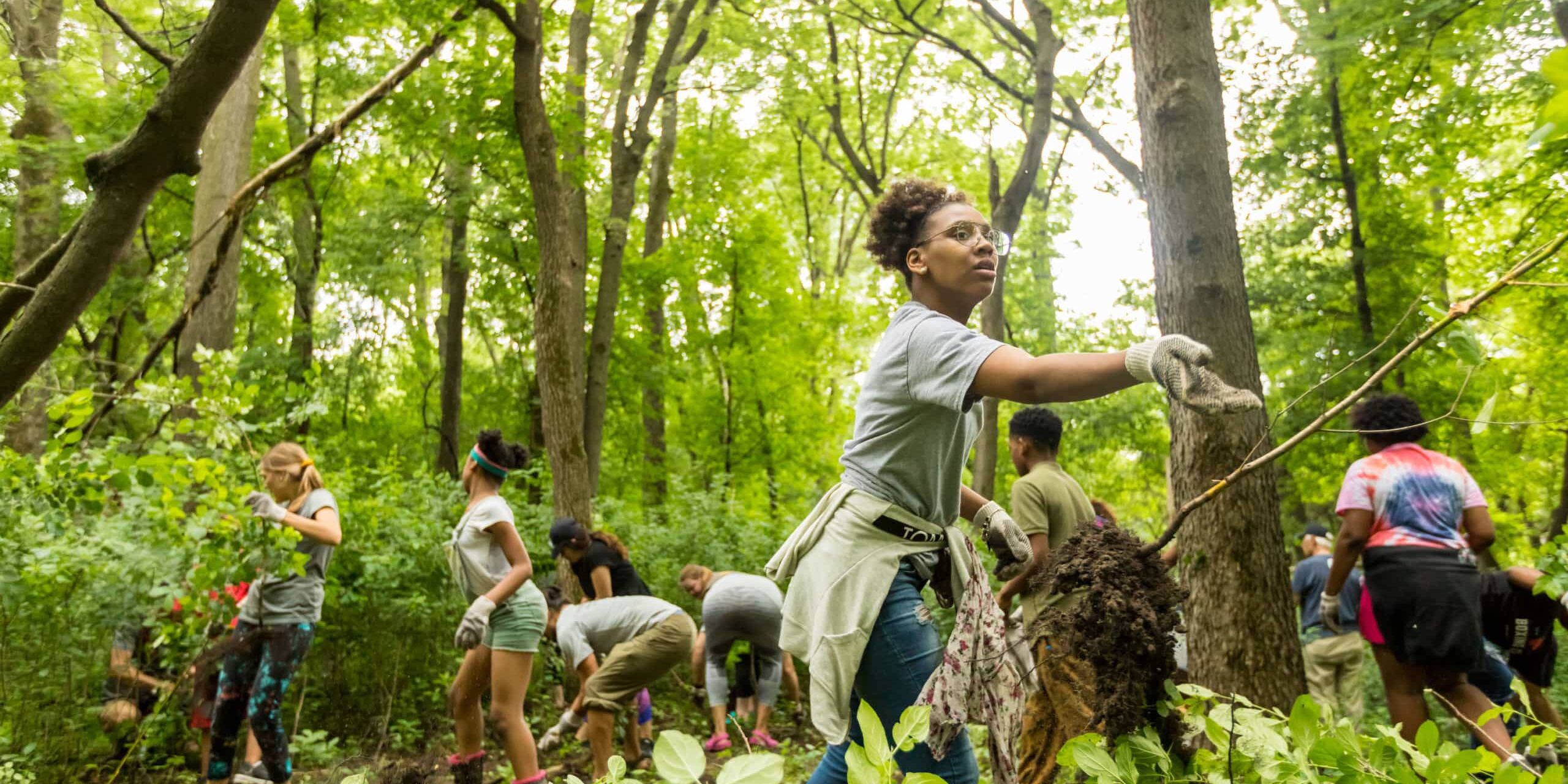 YMCA students canoeing and exploring the woods along Mississippi River¶2019 Annual Report option - Youth Careers